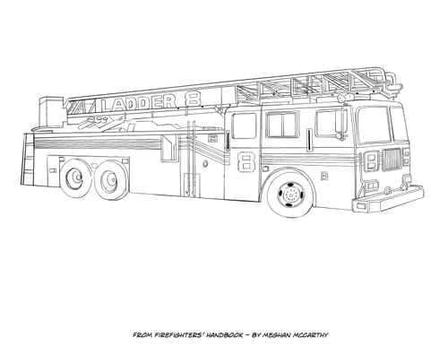 FIREFIGHTER COLORING PAGES - TRUCK, SUIT, FIREBOAT